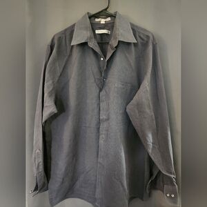 Geoffrey Beene Shirt, Men's size 17 34/35 Gray Long Sleeve Geoffrey Beene Shirt
